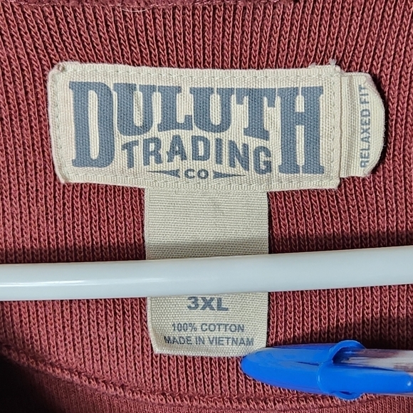 Duluth Trading Co Mens Brick Red Class Act Rib 1/4 Zip Mock-Size 3XL - Picture 3 of 8